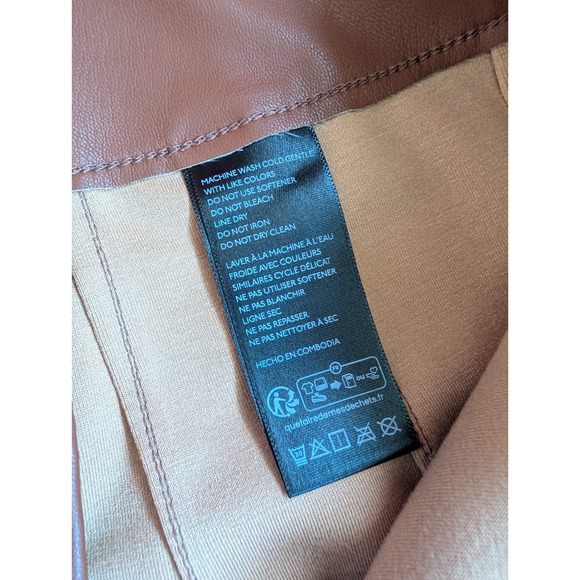 NWT Maeve The Colette Cropped Wide-Leg Faux Leather Pants Size 34 Copper #7D505 - Picture 8 of 9